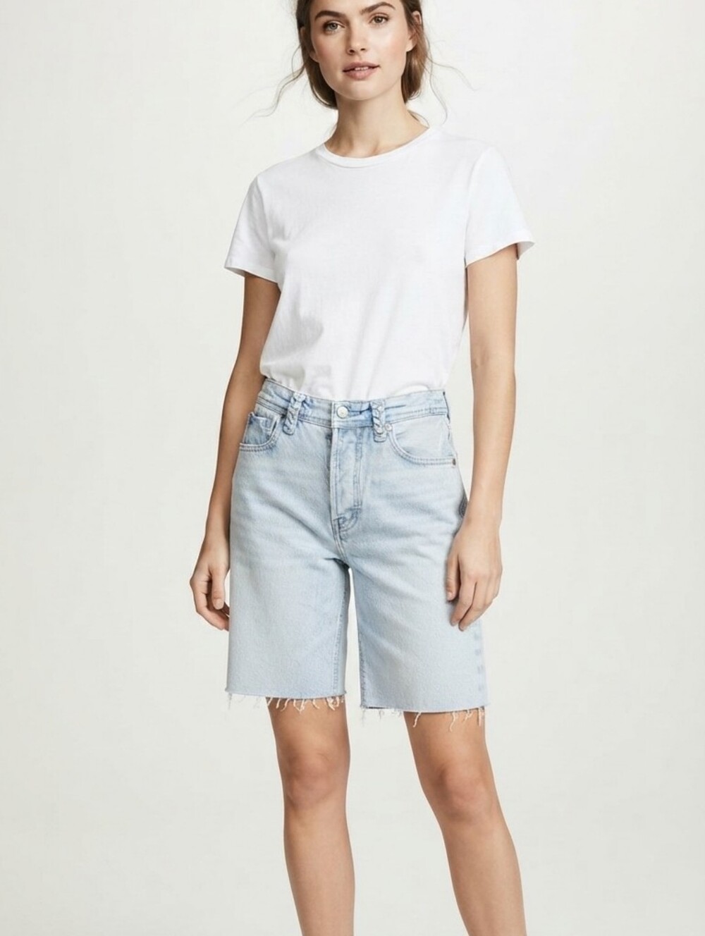 Scotch & Soda "The Sky" Braided Detail Denim Shorts -  Cut Off Shorts